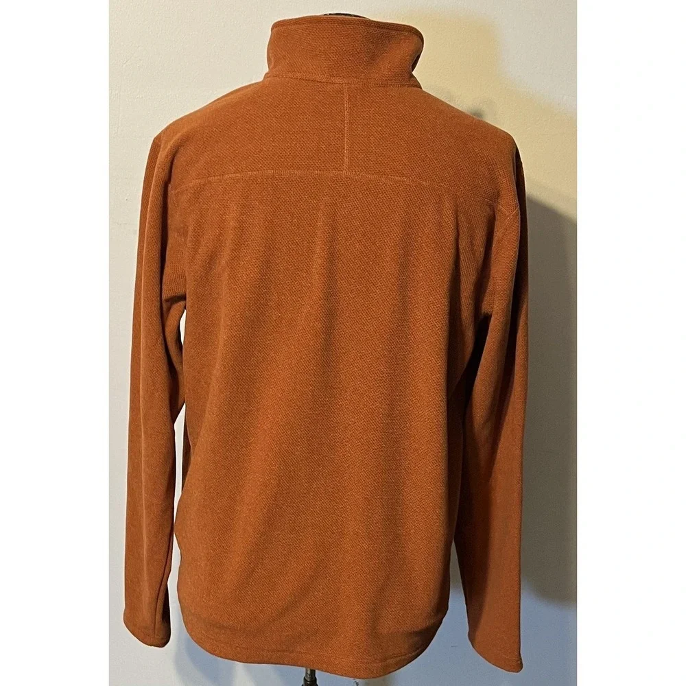 The North Face Pullover‎ Mens Large Orange Fleece 1/4 Zip Stand Collar Hiking